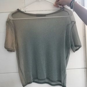 Brandy Melville sheer slate green crop